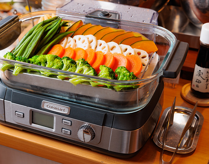 Steamed seasonal vegetables